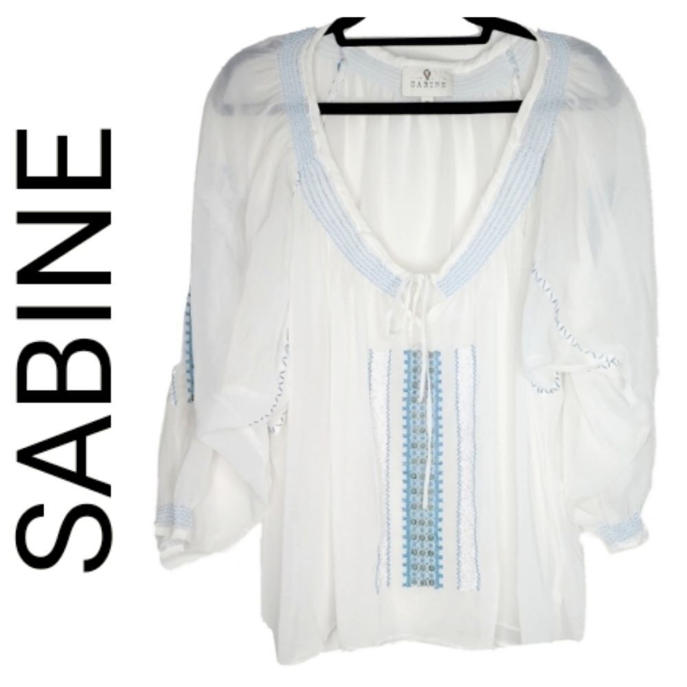 SABINE SHEER BLOUSE - WHITE